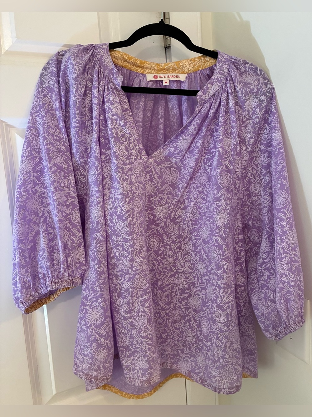 Anthropologie Ro's Garden Lavender Lilac Cotton Shirt
